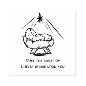 Kerst Baby Jesus in Manger Licht van Christus Rubberstempel (Afrduk)