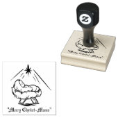 Kerst Baby Jesus in Manger "Mary Christ-Mass" Rubberstempel (Gestempeld)