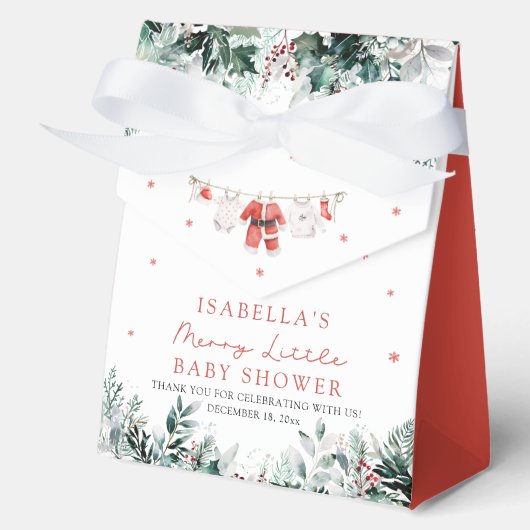 Kerst Baby Kleding Vrolijk Klein Baby shower Bedankdoosjes (Voorkant)