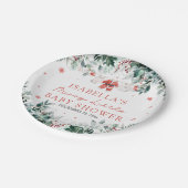 Kerst Baby Kleding Vrolijk Klein Baby shower Papieren Bordje (Gekanteld)