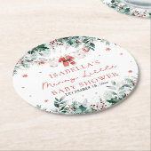 Kerst Baby Kleding Vrolijk Klein Baby shower Ronde Kartonnen Onderzetter (Gebogen)