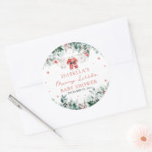 Kerst Baby Kleding Vrolijk Klein Baby shower Ronde Sticker (Envelop)