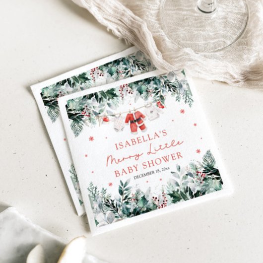 Kerst Baby Kleding Vrolijk Klein Baby shower Servet