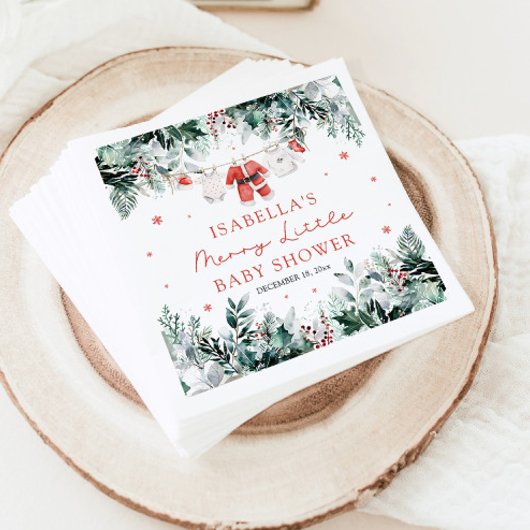 Kerst Baby Kleding Vrolijk Klein Baby shower Servet