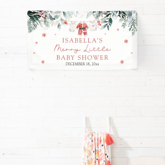 Kerst Baby Kleding Vrolijk Klein Baby shower Spandoek (Insitu)