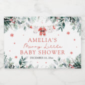 Kerst Baby Kleding Vrolijk Klein Baby shower Sparkling Wijnetiket (Enkel label)