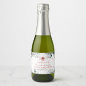 Kerst Baby Kleding Vrolijk Klein Baby shower Sparkling Wijnetiket (Voorkant)