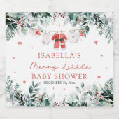 Kerst Baby Kleding Vrolijk Klein Baby shower Sparkling Wijnetiket (Enkel label)
