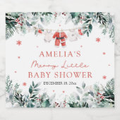 Kerst Baby Kleding Vrolijk Klein Baby shower Sparkling Wijnetiket (Enkel label)