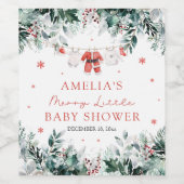 Kerst Baby Kleding Vrolijk Klein Baby shower Wijn Etiket (Enkel label)