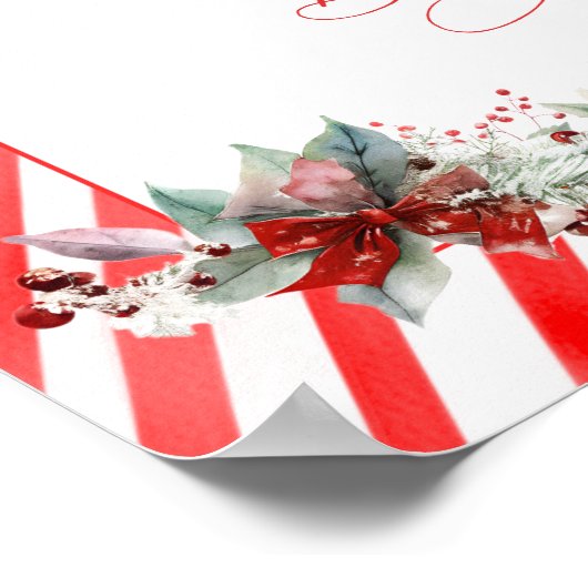 Kerst Baby Kleren Meisje Baby Shower Welkom Poster (Hoek)