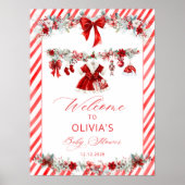 Kerst Baby Kleren Meisje Baby Shower Welkom Poster (Voorkant)