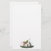 Kerst Baby Lamb Candle Pine Briefpapier (Voorkant / Achterkant)