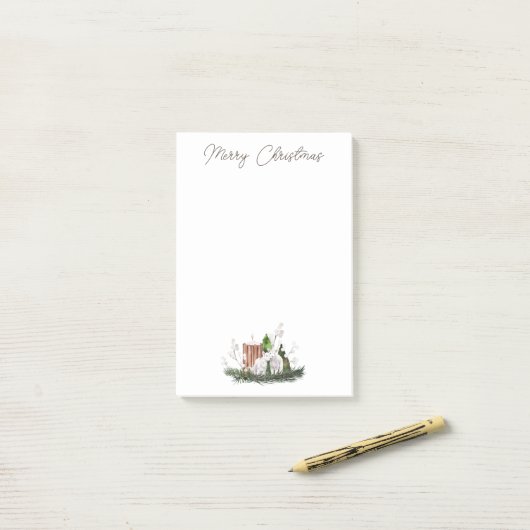 Kerst Baby Lamb Candle Pine Post-it® Notes (Op bureau)
