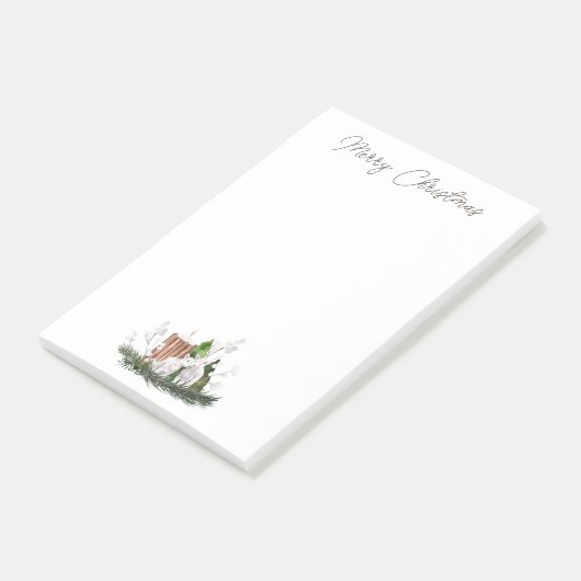 Kerst Baby Lamb Candle Pine Post-it® Notes (Schuin)