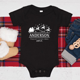 Kerst Baby Matching gepersonaliseerde familienaam Romper
