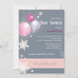 Kerst Baby Meisje Baby shower Kaart