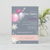 Kerst Baby Meisje Baby shower Kaart (Staand voorkant)