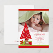 Kerst Baby Meisje Foto Aankondiging (Voorkant / Achterkant)