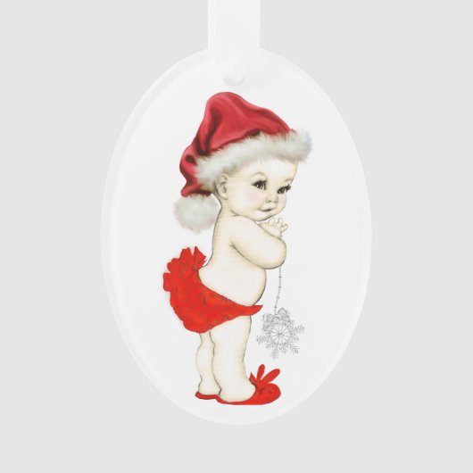 Kerst Baby Meisje Ornament (voorkant)