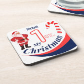 Kerst Baby "Mijn 1e Kerstmis" Bier Onderzetter (Linkerzijde)