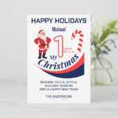 Kerst Baby "Mijn 1e Kerstmis" Feestdagenkaart (Staand voorkant)