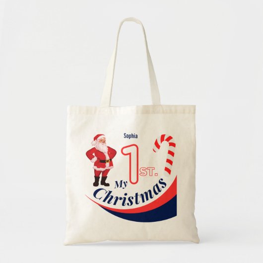 Kerst Baby "Mijn 1e Kerstmis" Tote Bag (Voorkant)