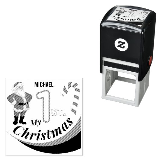 Kerst Baby "Mijn 1e Kerstmis" Zelfinktende Stempel (In situ)