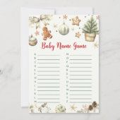 Kerst Baby Naam Baby Shower Spelkaart Kaart (Voorkant)
