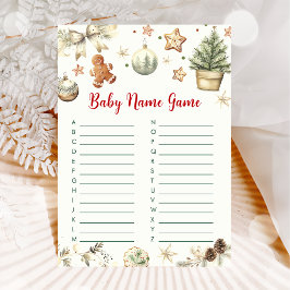 Kerst Baby Naam Baby Shower Spelkaart Kaart