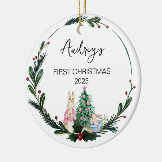Kerst Baby Naam Ornament (Links)