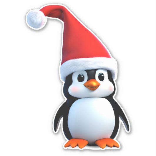 Kerst baby Pinguïn Sticker (Voorkant)
