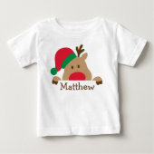 Kerst Baby Rendier gepersonaliseerd Kind T-shirt (Voorkant)