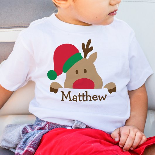 Kerst Baby Rendier gepersonaliseerd Kind T-shirt