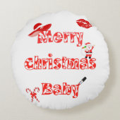 Kerst Baby Rond Kussen (Achterkant)