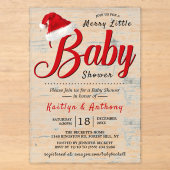 Kerst baby shower acryl uitnodigingen (Voorkant)