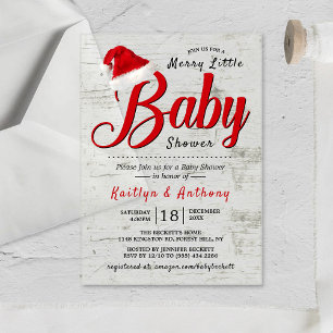 Kerst baby shower acryl uitnodigingen
