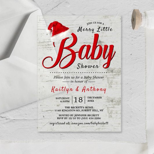 Kerst baby shower acryl uitnodigingen