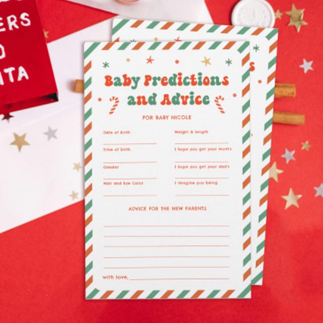 Kerst Baby shower Baby voorspellingen advies spel (Creator heeft geüpload)