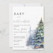 Kerst Baby shower | Baby Zijn koude buiten Kaart (Voorkant)