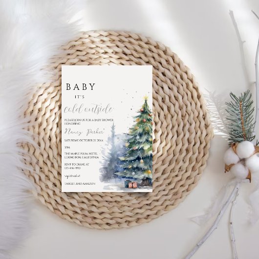 Kerst Baby shower | Baby Zijn koude buiten Kaart