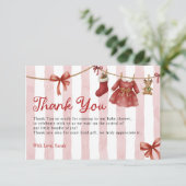 Kerst baby shower bedankkaart (Staand voorkant)