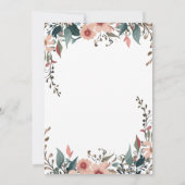 Kerst Baby shower Bloemenuitnodiging Wit Roze Kaart (Achterkant)