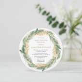 Kerst baby shower brunch groen gouden krans kaart (Staand voorkant)