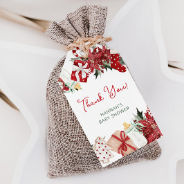 Kerst Baby shower Dank u voor uw gunst Cadeaulabel