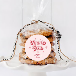 Kerst Baby shower Dank u voor uw gunst Ronde Sticker