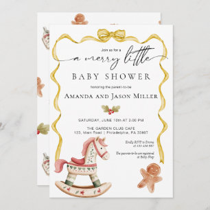 Kerst Baby shower Elegant Neutraal Goud Save The Date
