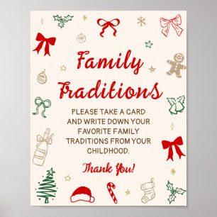 Kerst Baby Shower Familie Tradities Spel Poster