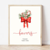 Kerst Baby shower Favors Sign Poster