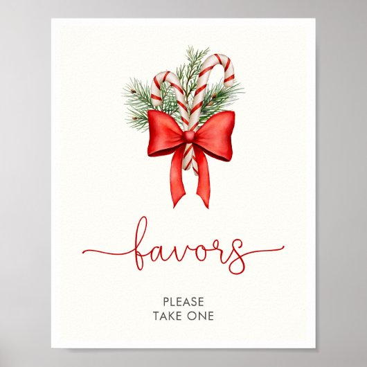 Kerst Baby shower Favors Sign Poster (Voorkant)